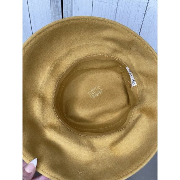 Vintage Luxor Mustard Gold 1970s Bucket 100% Wool Hat Union Label - Picture 4 of 7